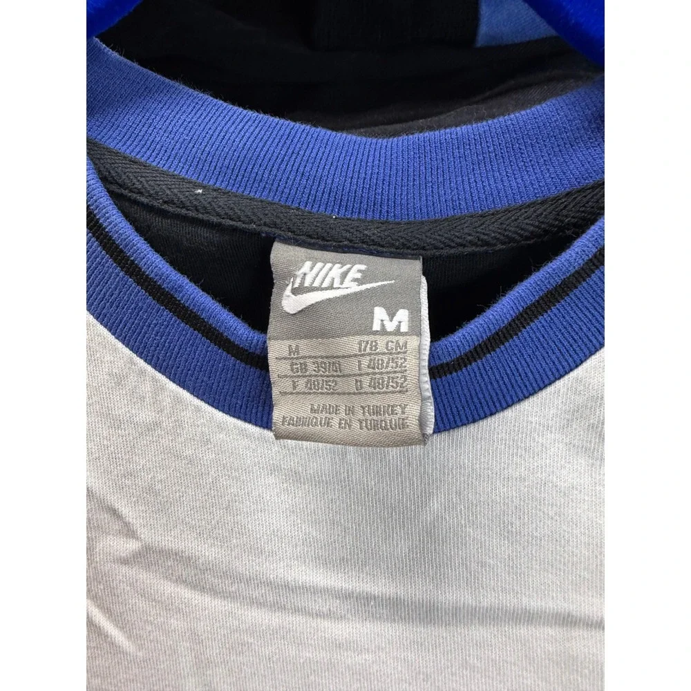 Nike Inter Milan Soccer Pocket T-Shirt Mens 07-08 White Blue Checkered Stripe